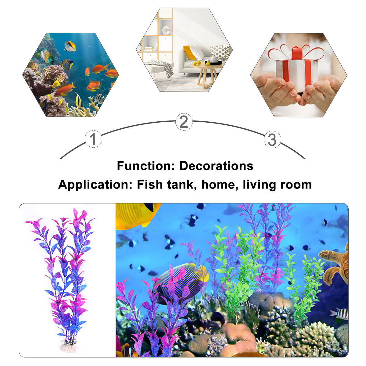 Planted Aquarium Maintenance - 10-delige set kunstmatige waterplanten voor aquariumdecoratie,